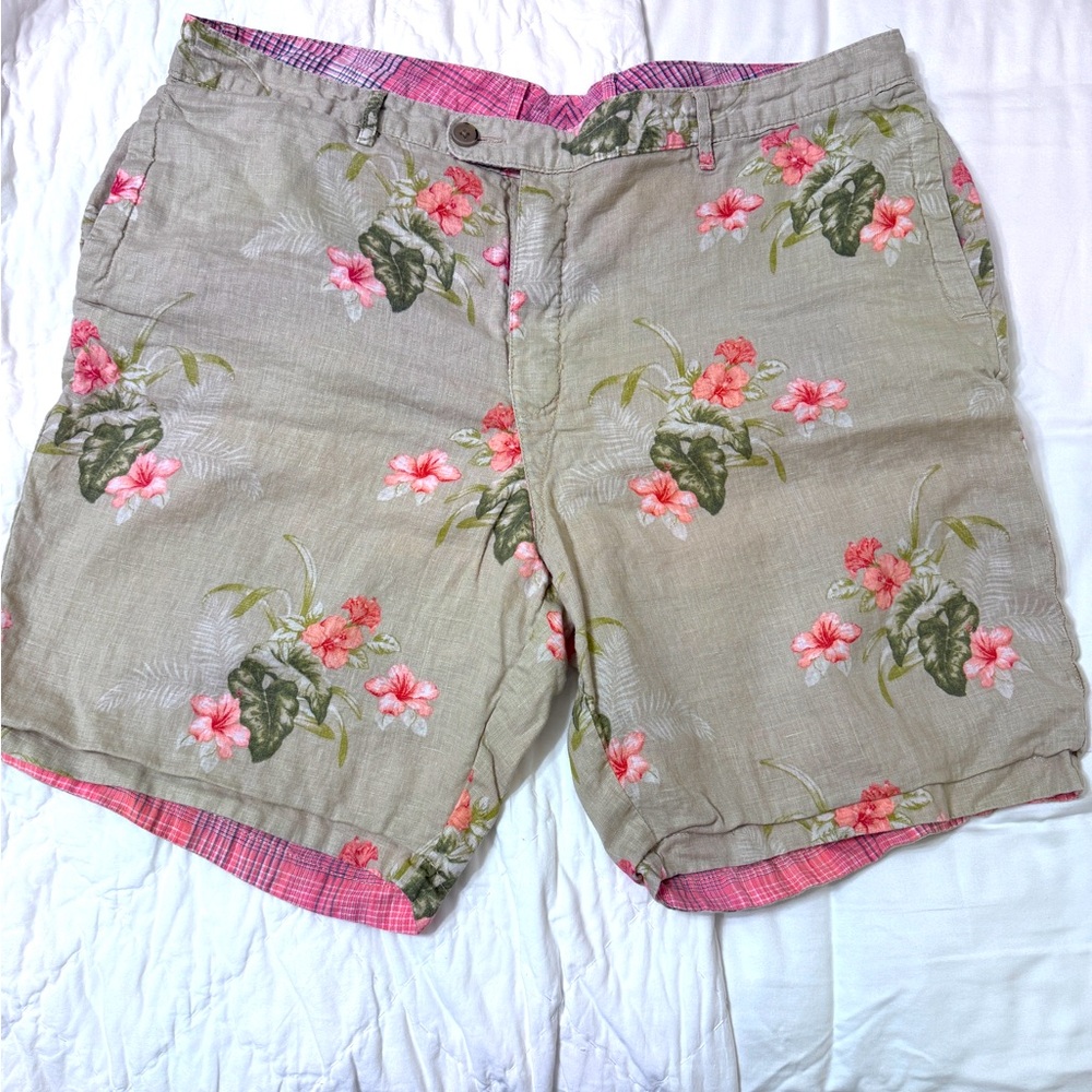 Tommy Bahama Floral Print linen Shorts - Reversible